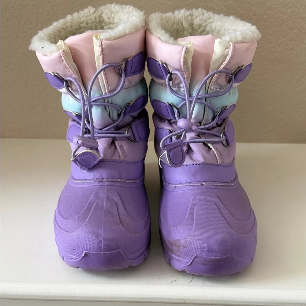 Girls Purple and Pink Winter Boots